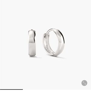 Mejuri Bold Huggie White Gold Hoops Earrings